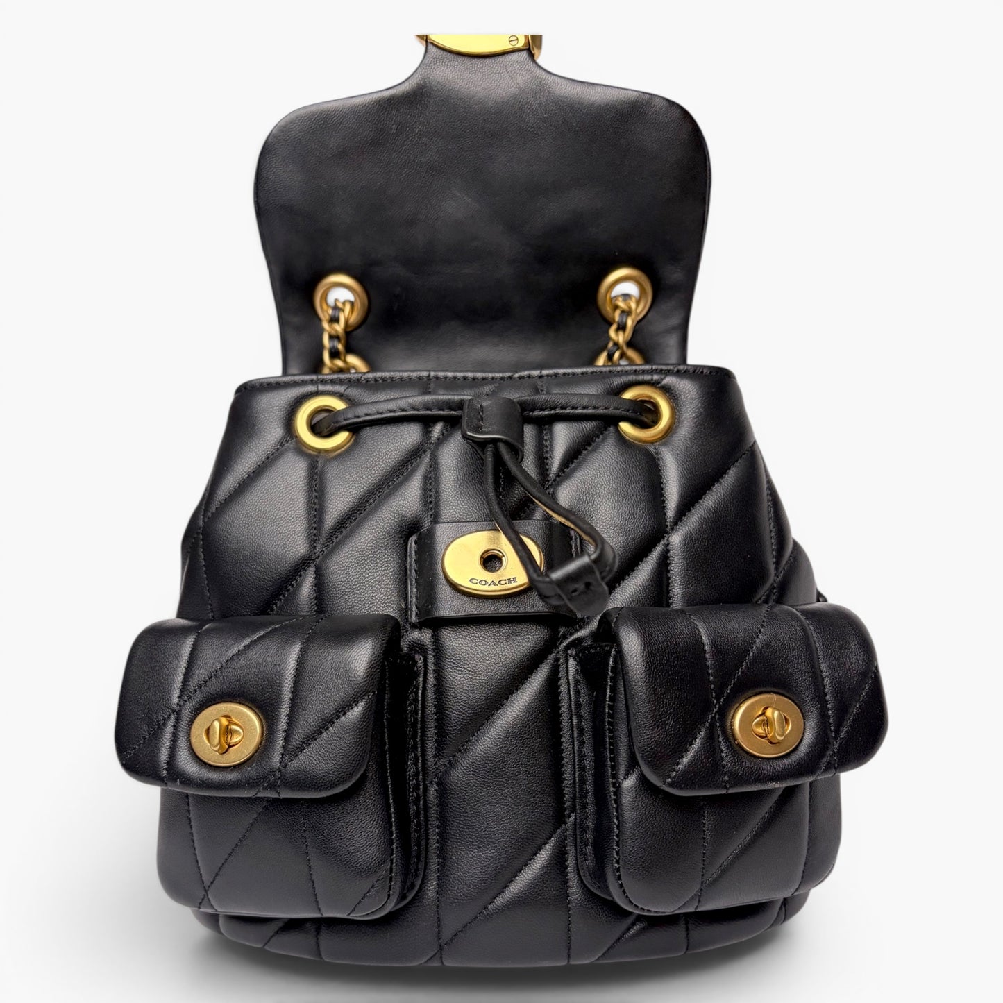 Tabby Backpack With Quilting Black