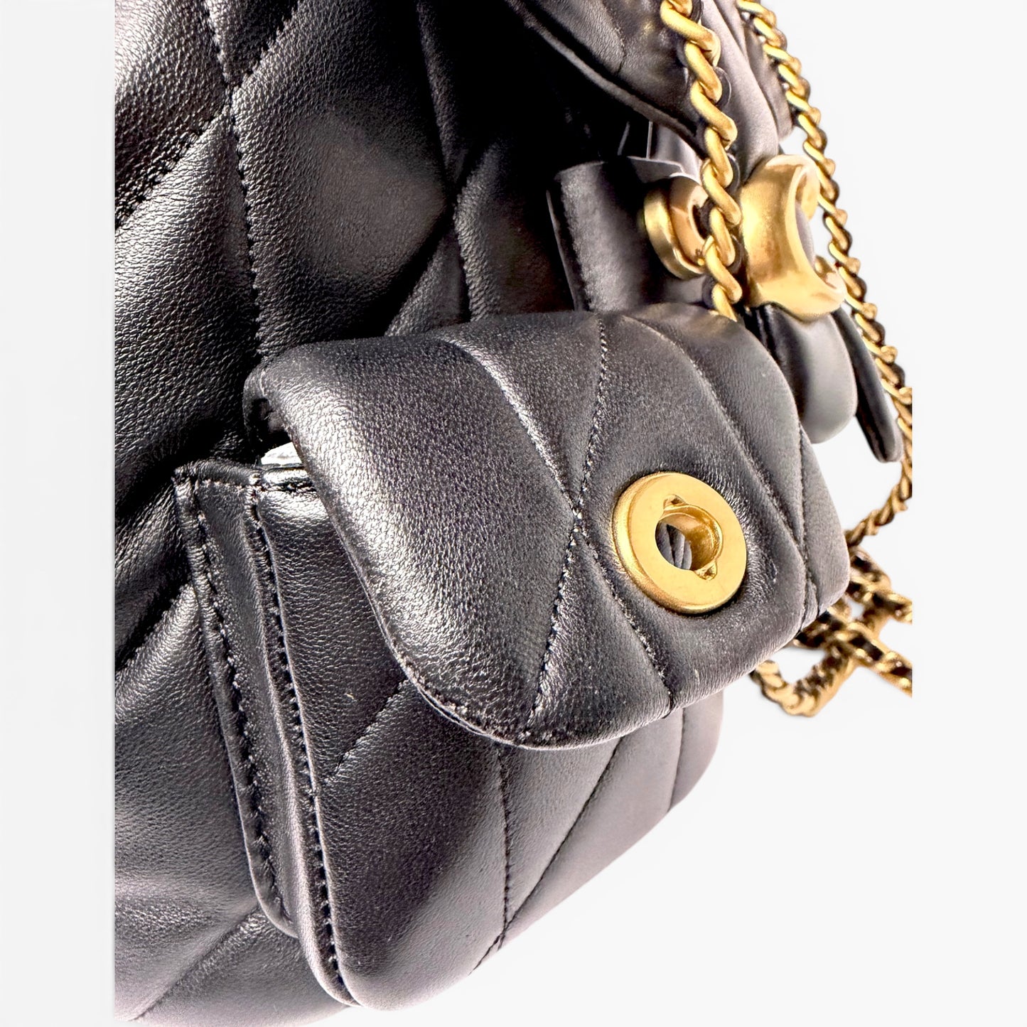 Tabby Backpack With Quilting Black
