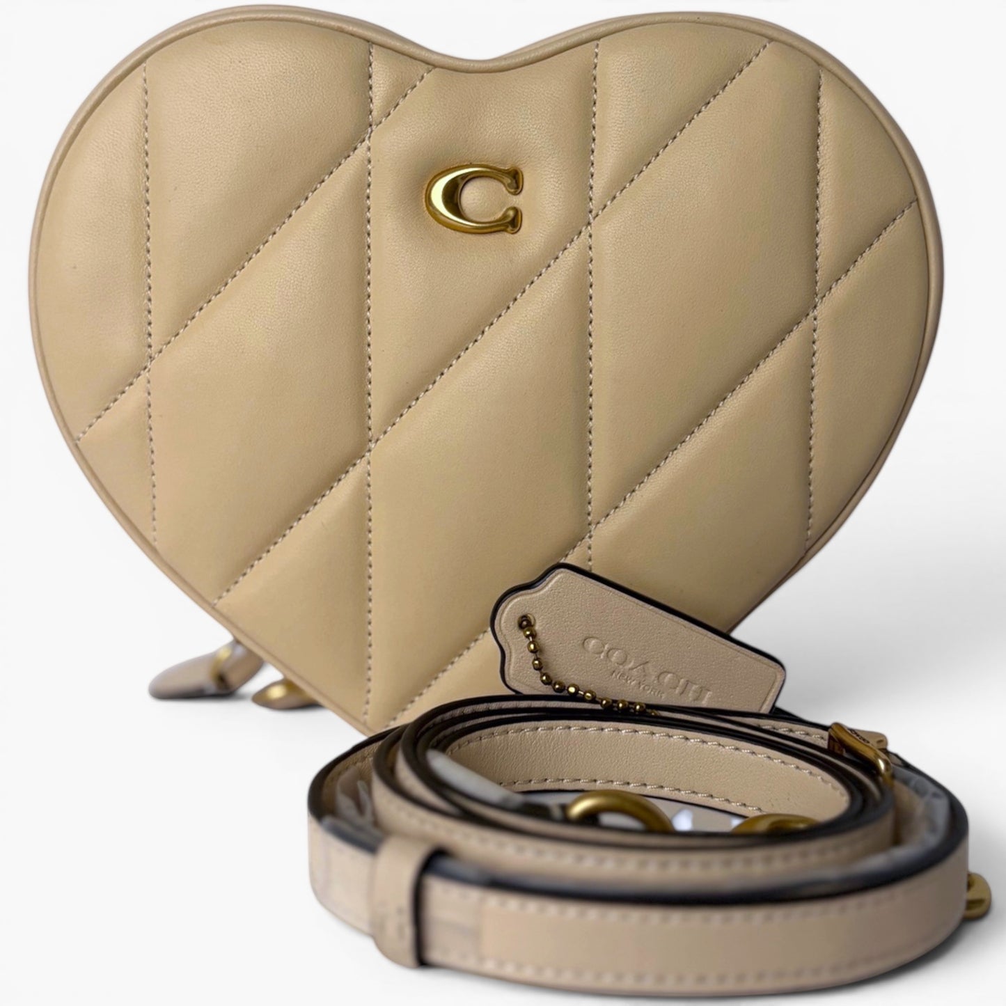 Quilted Heart Bag Ivory
