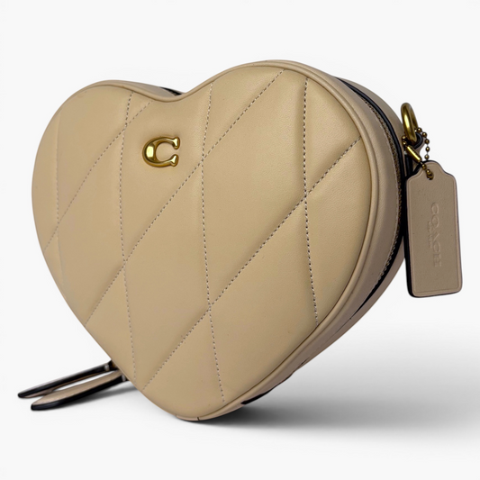 Quilted Heart Bag Ivory