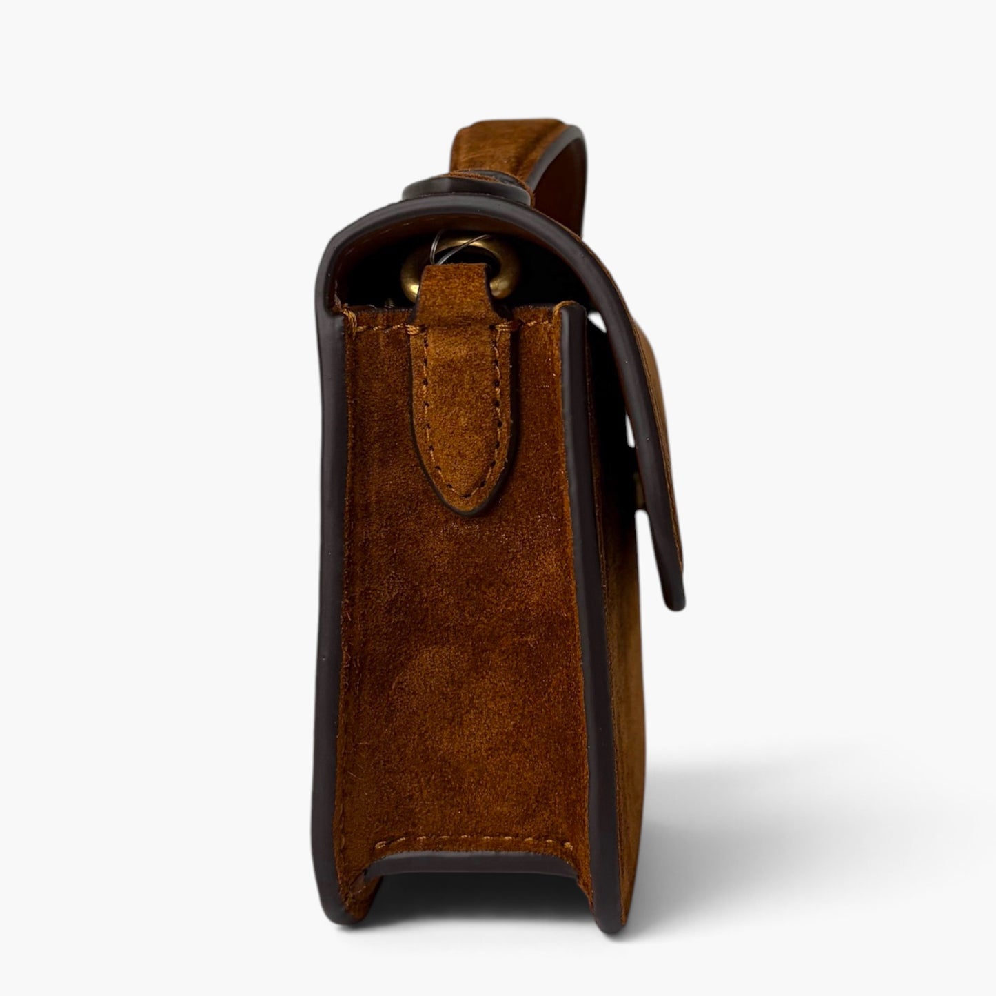 Elora Suede Top Handle Crossbody Bag Warm Brown